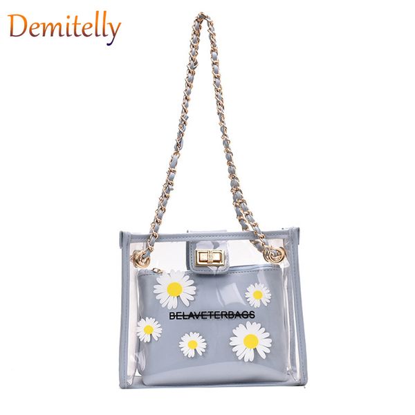 fashion print ladies handbag summer transparent letter jelly bag shoulder messenger bag new chain daisy women's tote wallet
fashion print ladies handbag summer transparent letter jelly bag shoulder messenger bag new chain daisy women's tote wallet