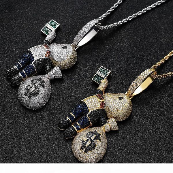 luxury designer necklace iced out big pendant bling diamond money bag hip hop jewelry mens gold silver chain pendants charms fashion rapper
luxury designer necklace iced out big pendant bling diamond money bag hip hop jewelry mens gold silver chain pendants charms fashion rapper