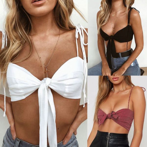 2020 crop new women summer front bow tie crop sleeveless plunge v neck tank vest tank top, White
2020 crop new women summer front bow tie crop sleeveless plunge v neck tank vest tank top, White