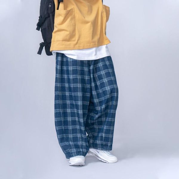 men's jeans men japan streetwear style loose casual wide leg plaid trousers male women retro fashion harajuku harem denim pant striped, Blue
men's jeans men japan streetwear style loose casual wide leg plaid trousers male women retro fashion harajuku harem denim pant striped, Blue