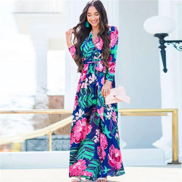 long sleeve casual dresses elegant women patchwork club long dress with sashes women floral dresses spring v neck, Black;gray
long sleeve casual dresses elegant women patchwork club long dress with sashes women floral dresses spring v neck, Black;gray
