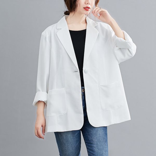 oversize long blazer feminino 2020 summer new leisure suit women blazers and jackets plus size clothes, White;black
oversize long blazer feminino 2020 summer new leisure suit women blazers and jackets plus size clothes, White;black