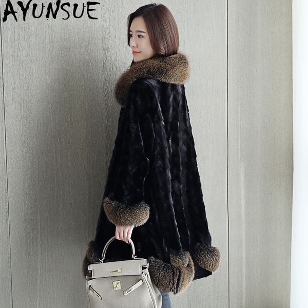 women's fur & faux ayunsue real mink coat female luxury natural coats winter jacket women korean long jackets for clothes 2021 my4100, Black
women's fur & faux ayunsue real mink coat female luxury natural coats winter jacket women korean long jackets for clothes 2021 my4100, Black