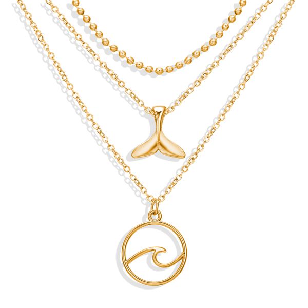 new fashion gold silver pendant necklaces for women boho vintage wave multilayer long necklace 2020 fashion jewelry
new fashion gold silver pendant necklaces for women boho vintage wave multilayer long necklace 2020 fashion jewelry