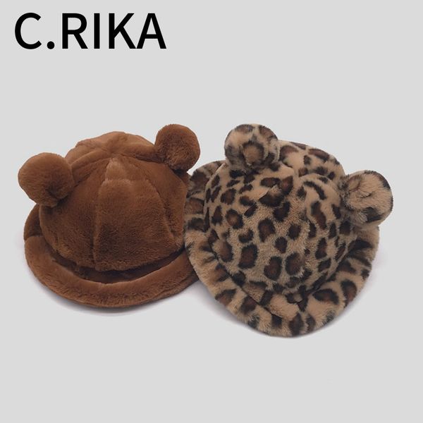 new winter fashion leopard bear ear bucket hat women thick warm faux fur fishing caps bob girls plush soft panama winter hat, Blue;gray
new winter fashion leopard bear ear bucket hat women thick warm faux fur fishing caps bob girls plush soft panama winter hat, Blue;gray