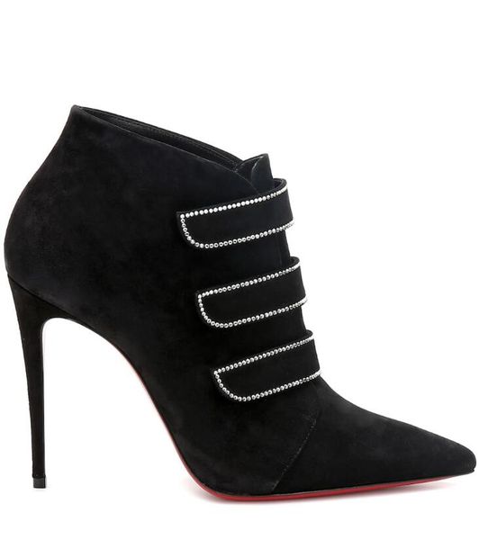 fashion designer women ankle boots red bottom shoes lady pointed toe stiletto heels women's brands luxurious party wedding shoes, Black
fashion designer women ankle boots red bottom shoes lady pointed toe stiletto heels women's brands luxurious party wedding shoes, Black
