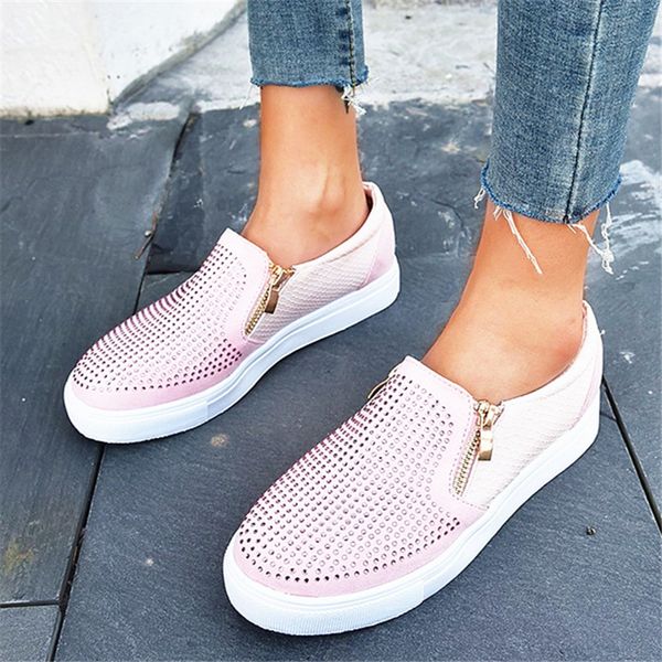 women loafers summer slip ons flats espadrilles crystal shinning women shoes zipper summer walking shoe size 35-43, Black
women loafers summer slip ons flats espadrilles crystal shinning women shoes zipper summer walking shoe size 35-43, Black
