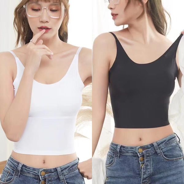new kaka ice silk seamless vest vest one-piece camisole u-shaped back sports shockproof gathered chest wrap, White
new kaka ice silk seamless vest vest one-piece camisole u-shaped back sports shockproof gathered chest wrap, White