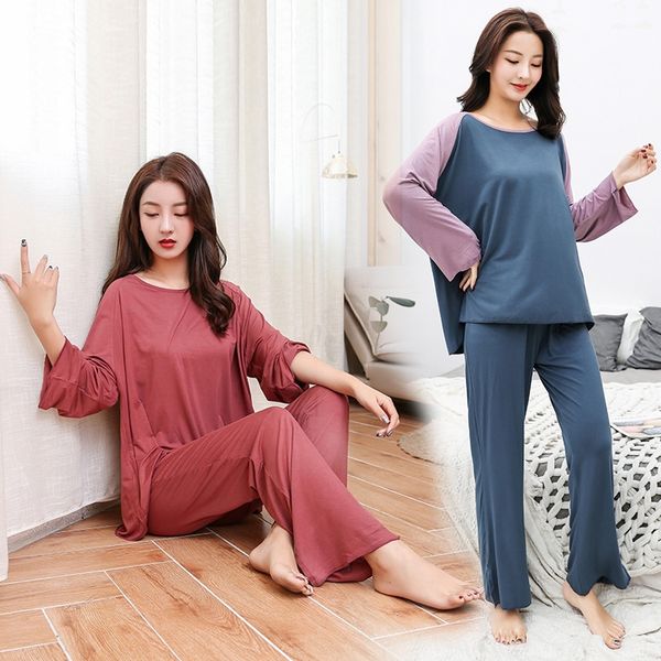 dsqa6 modier pajamas home clothes and trousers women's summer long-sleeved trousers two-piece stitching home clothes two-piece suit wom, Blue;red
dsqa6 modier pajamas home clothes and trousers women's summer long-sleeved trousers two-piece stitching home clothes two-piece suit wom, Blue;red