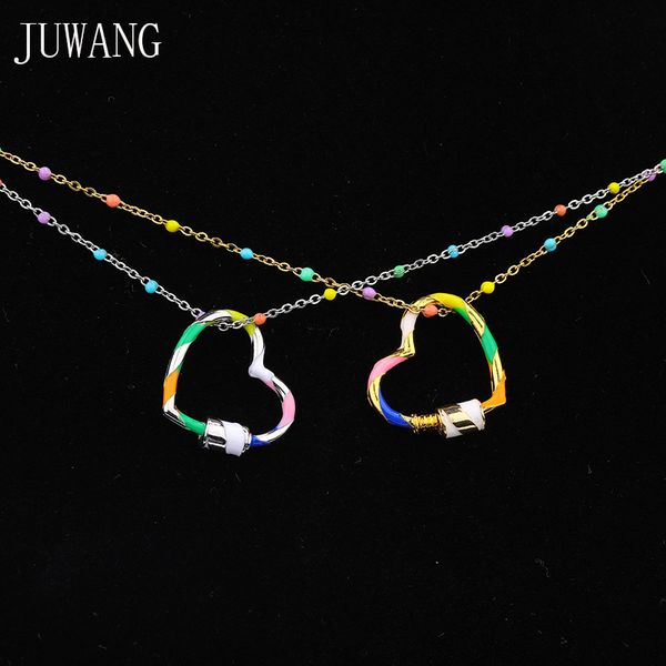 juwang 2020 fashion necklaces for women colorful enamel stainless steel o-chain heart pendant necklace diy trendy jewelry, Silver
juwang 2020 fashion necklaces for women colorful enamel stainless steel o-chain heart pendant necklace diy trendy jewelry, Silver