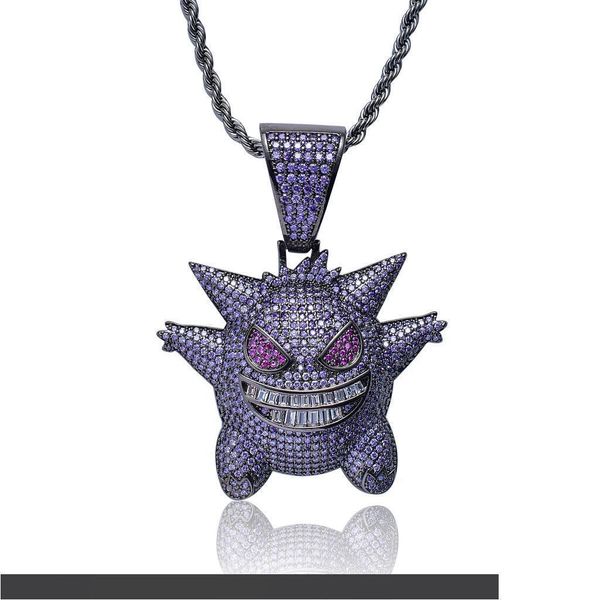 pet elves pendant necklace colour genghu cartoon zircon hip-hop necklace with purple insert, Silver
pet elves pendant necklace colour genghu cartoon zircon hip-hop necklace with purple insert, Silver