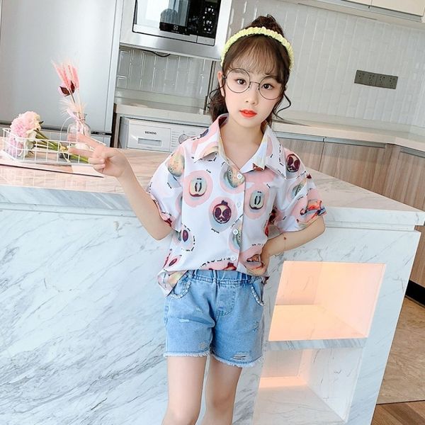 c8gy4 girl's summer clothes 2020 new children's medium and large children's short-sleeved little girl's western style sh, White;black
c8gy4 girl's summer clothes 2020 new children's medium and large children's short-sleeved little girl's western style sh, White;black