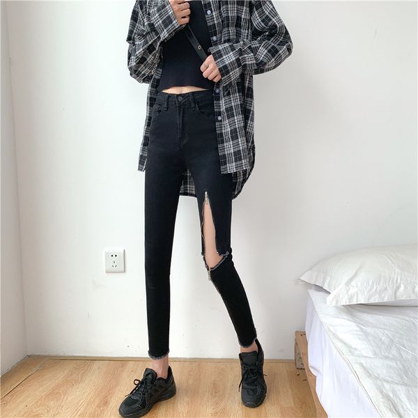 women's jeans large size 5xl high waist ripped female spring summer korean knee hole skiiny blackelastic girls leg pants women, Blue
women's jeans large size 5xl high waist ripped female spring summer korean knee hole skiiny blackelastic girls leg pants women, Blue
