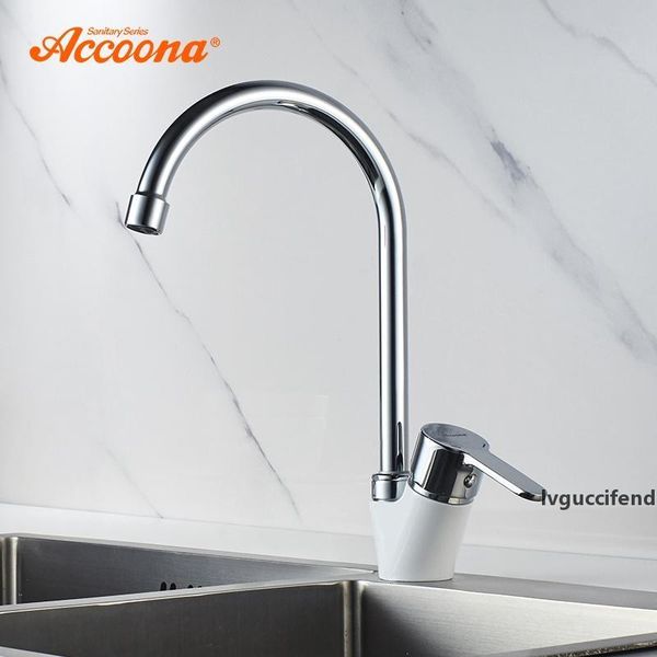 accoona kitchen faucets chrome tube brass single handle 360 degree rotation and cold water tap green white handle a4467 t200424
accoona kitchen faucets chrome tube brass single handle 360 degree rotation and cold water tap green white handle a4467 t200424