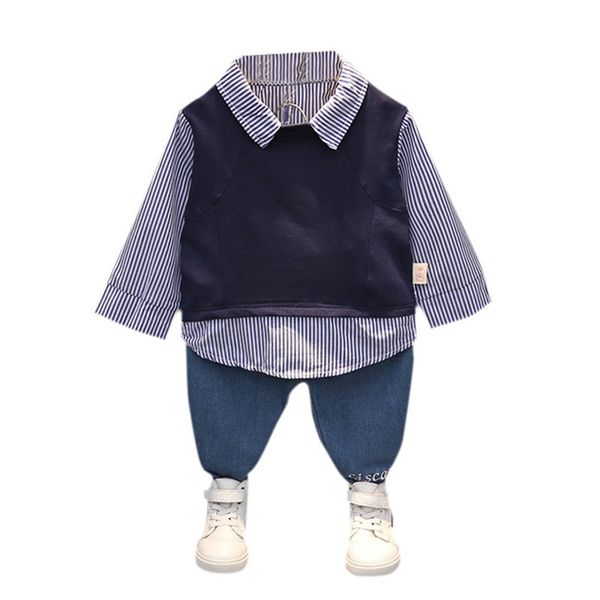 children's suit boys spring casual suit long-sleeved shirt vest patchwork pants two-piece fashionable autumn clothes, White
children's suit boys spring casual suit long-sleeved shirt vest patchwork pants two-piece fashionable autumn clothes, White