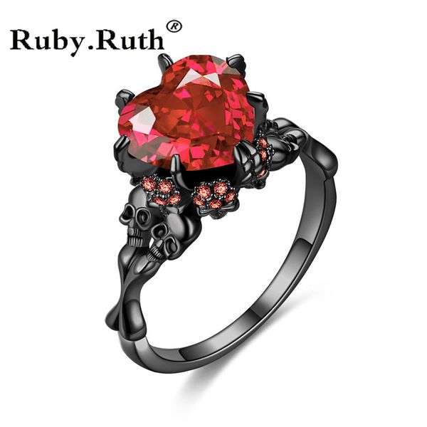 vintage heart red zircon stone skull rings fashion black jewelry women men's punk cz skeleton ring for party dropshipping, Golden;silver
vintage heart red zircon stone skull rings fashion black jewelry women men's punk cz skeleton ring for party dropshipping, Golden;silver