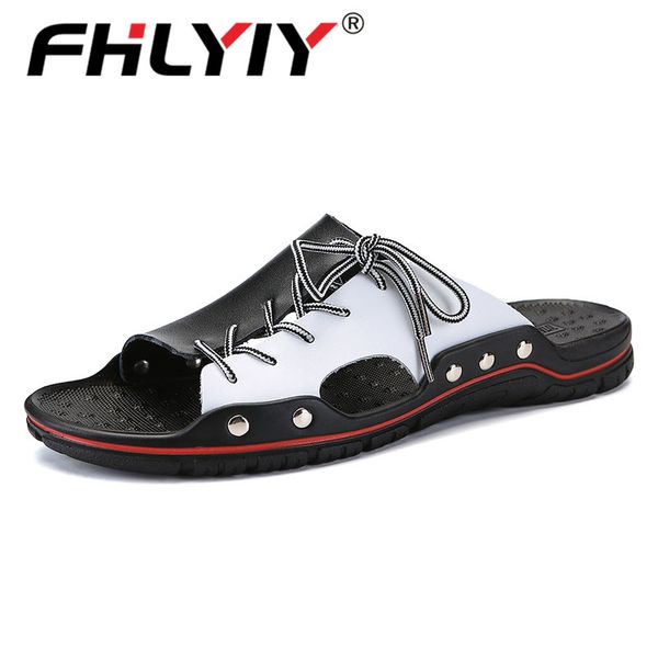 fhlyiy new genuine leather men slippers beach shoes comfortable men 2020 summer flat heels male slides luxury plus size 38-48, Black
fhlyiy new genuine leather men slippers beach shoes comfortable men 2020 summer flat heels male slides luxury plus size 38-48, Black