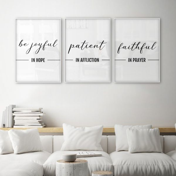 be joyful in hope patient in affliction faithful in prayer christian wall art bible verses quotes posters and prints canvas art
be joyful in hope patient in affliction faithful in prayer christian wall art bible verses quotes posters and prints canvas art