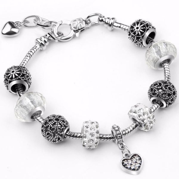 dropshipping vintage silver plated love heart women charm bracelets crystal bead pendant bracelets & bangles jewelry, Black
dropshipping vintage silver plated love heart women charm bracelets crystal bead pendant bracelets & bangles jewelry, Black