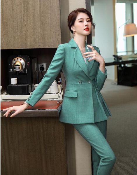 formal women business suits with pants and jackets coat ladies office work wear blazers interview clothes elegant green, White;black
formal women business suits with pants and jackets coat ladies office work wear blazers interview clothes elegant green, White;black