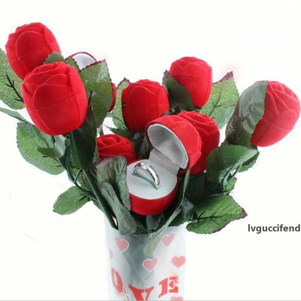 1pcs romantic red rose ring box personalized velvet wedding gift box valentine day engagement ring case jewellery packaging 
1pcs romantic red rose ring box personalized velvet wedding gift box valentine day engagement ring case jewellery packaging