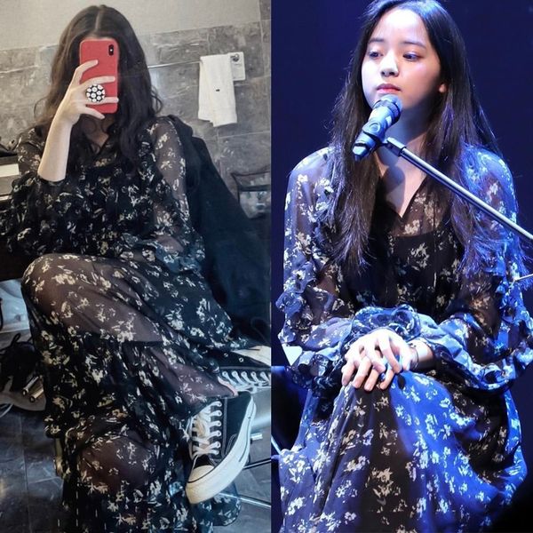 2020 autumn new star ouyang long skirt nana same floral skirt black long sleeve chiffon mid-length dress for women, Black;gray
2020 autumn new star ouyang long skirt nana same floral skirt black long sleeve chiffon mid-length dress for women, Black;gray