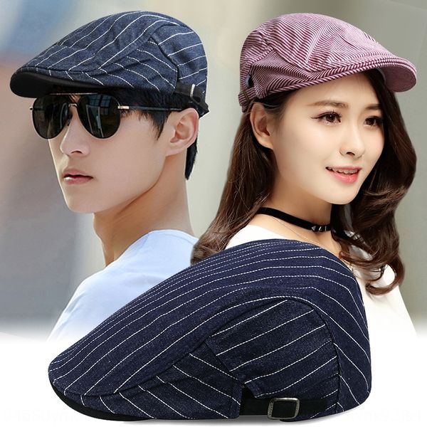 hat summer korean striped beret men's and women's tide outdoor front cap sun-proof nan shi mao sunstroke cap hat, Blue;gray
hat summer korean striped beret men's and women's tide outdoor front cap sun-proof nan shi mao sunstroke cap hat, Blue;gray