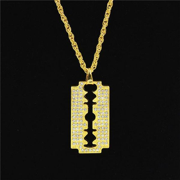 5pcs hip hop style razor blade pendant necklace alloy gold color iced out rhinestones with 70cm chain necklace for men christmas gift, Silver
5pcs hip hop style razor blade pendant necklace alloy gold color iced out rhinestones with 70cm chain necklace for men christmas gift, Silver