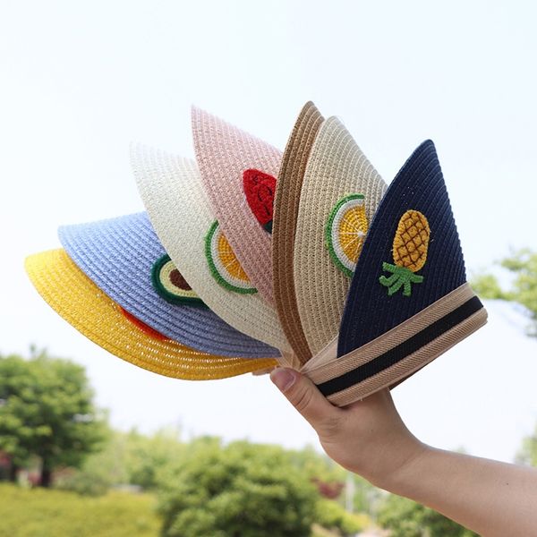 2020 new parent-child children's daisy fruit sun straw sun empty avocado straw hat sunshade hat, Blue;gray
2020 new parent-child children's daisy fruit sun straw sun empty avocado straw hat sunshade hat, Blue;gray