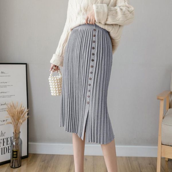 knitted skirt women's stretch skirt autumn winter 2020 new korean high-waist pleated a-line button casual sweater, Black
knitted skirt women's stretch skirt autumn winter 2020 new korean high-waist pleated a-line button casual sweater, Black