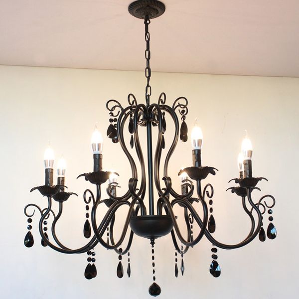american wrought iron crystal chandelier bedroom study pendant light simple black living room dining room candle chandeliers lighting
american wrought iron crystal chandelier bedroom study pendant light simple black living room dining room candle chandeliers lighting