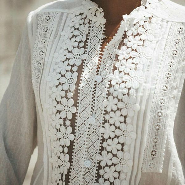 fashion women summer long sleeve lace lace shirt loose casual chiffon hollow slim blouse, White
fashion women summer long sleeve lace lace shirt loose casual chiffon hollow slim blouse, White