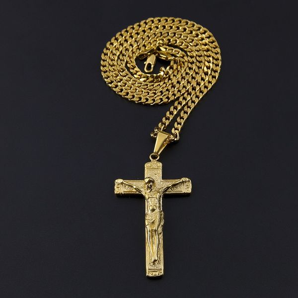 jesus cross necklace gold plated stainless steel pendant fashion religious faith necklace mens hip hop jewelry, Silver
jesus cross necklace gold plated stainless steel pendant fashion religious faith necklace mens hip hop jewelry, Silver
