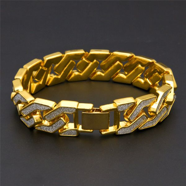 cuban chain bracelet for mens quality pop club accessories ice out hip hop bracelets gold plating bangle zircon chains, Black
cuban chain bracelet for mens quality pop club accessories ice out hip hop bracelets gold plating bangle zircon chains, Black