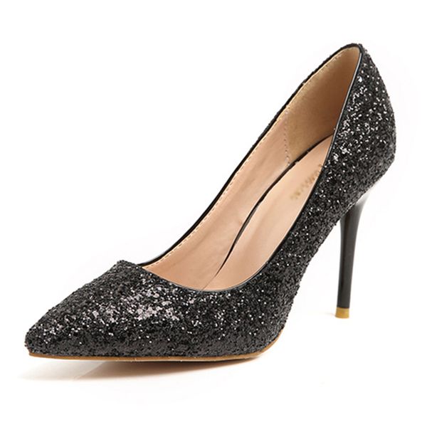 women shallow mouth high heels pumps office casual party work fashion pointed toe gradient large size shoes, Black
women shallow mouth high heels pumps office casual party work fashion pointed toe gradient large size shoes, Black