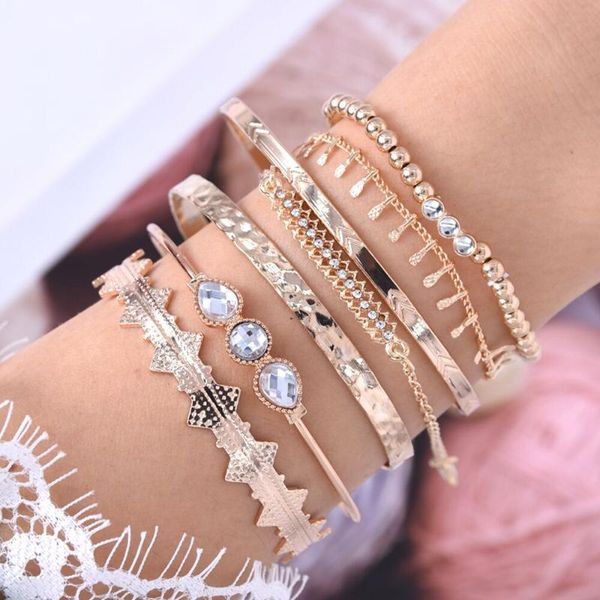 7 piece sets bohemia boho women girl lady female gold color , rhinestone triangle bracelet, bohemian bracelet, Black
7 piece sets bohemia boho women girl lady female gold color , rhinestone triangle bracelet, bohemian bracelet, Black