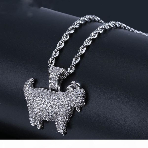 hip hop iced out animal goat pendant necklace gold silver plated micro paved zircon chain link with rope chain
hip hop iced out animal goat pendant necklace gold silver plated micro paved zircon chain link with rope chain
