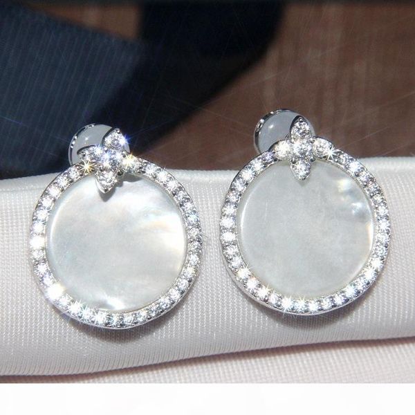 luxury pure 925 sterling silver zircon stone mother of pearl earrings designer 18k gold plated women designer party jewelry, Golden;silver
luxury pure 925 sterling silver zircon stone mother of pearl earrings designer 18k gold plated women designer party jewelry, Golden;silver