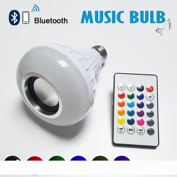 wireless 12w power e27 led rgb bluetooth speaker bulb light lamp music playing & rgb lighting with remote control
wireless 12w power e27 led rgb bluetooth speaker bulb light lamp music playing & rgb lighting with remote control
