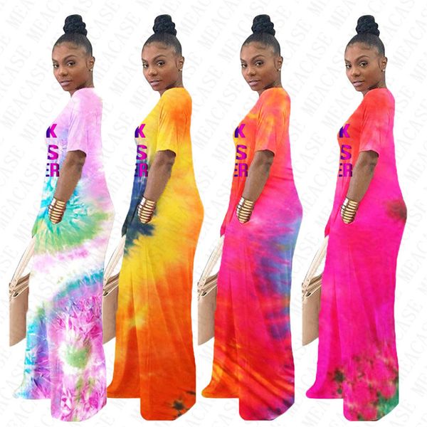 black lives matter letter long dress tie dye maxi loose dresses for women ladies with pocket overall short sleeve hoodies clothes d71404, White 
black lives matter letter long dress tie dye maxi loose dresses for women ladies with pocket overall short sleeve hoodies clothes d71404, White