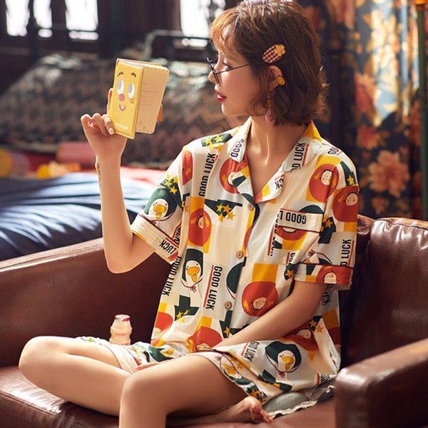 ufpbl women's cotton short-sleeved shorts thin two-piece suit fashionable cute summer printing home home clothes pajamas cotton-padded, Blue;red
ufpbl women's cotton short-sleeved shorts thin two-piece suit fashionable cute summer printing home home clothes pajamas cotton-padded, Blue;red
