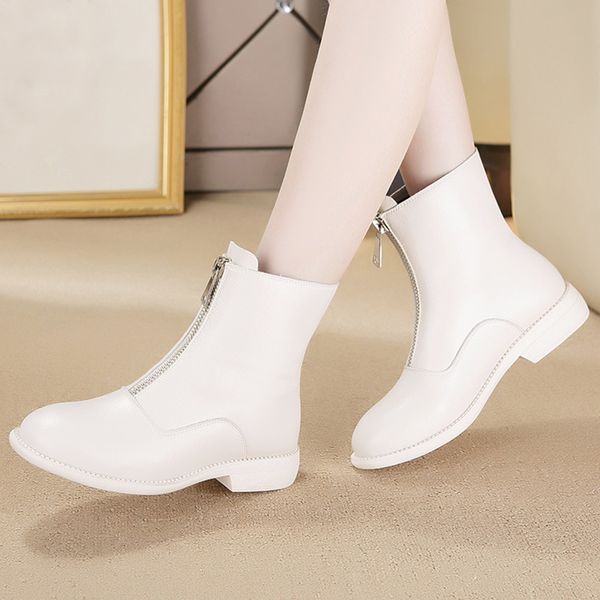 100% genuine leather boots women autumn early winter shoes fashion women ankle boots female booties black white a1830
100% genuine leather boots women autumn early winter shoes fashion women ankle boots female booties black white a1830