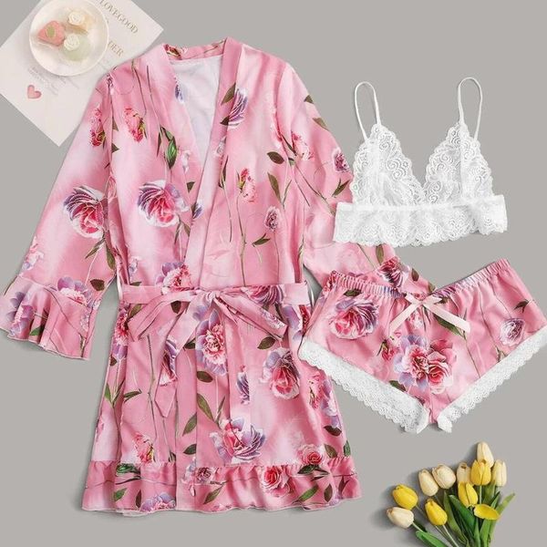 2020 summer lingerie set women silk lace bra+shorts robe pajama sets female babydoll sleepwear nightdress cami set pijama q, Black;red
2020 summer lingerie set women silk lace bra+shorts robe pajama sets female babydoll sleepwear nightdress cami set pijama q, Black;red