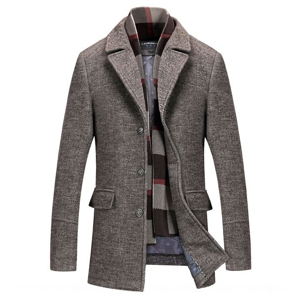 zhendian treasure men's dad scarf wool woolclothes middle-aged lapel woolen coat mid-length coat with scarf 823, Black
zhendian treasure men's dad scarf wool woolclothes middle-aged lapel woolen coat mid-length coat with scarf 823, Black