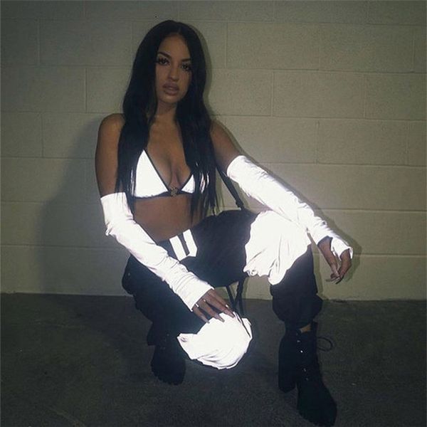 women reflective buckles vest festival bralette bra bustier crop camisole nightclub reflection shirt camisetas mujer, White
women reflective buckles vest festival bralette bra bustier crop camisole nightclub reflection shirt camisetas mujer, White