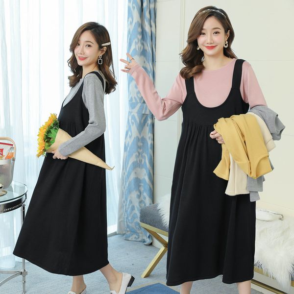 2057# autumn sweet knitted maternity dress bottoming shirt + tank dress suits clothes for pregnant women loose pregnancy, White
2057# autumn sweet knitted maternity dress bottoming shirt + tank dress suits clothes for pregnant women loose pregnancy, White