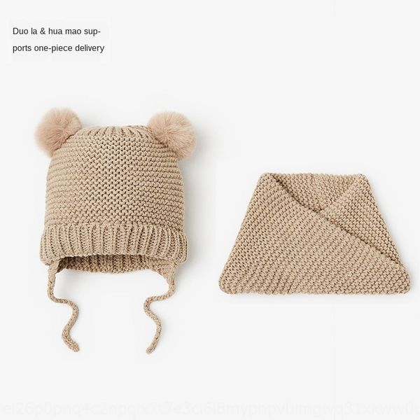 z * children's hat set double-ball khaki baby's warm scarf scarf knitted warm ear protection set, Yellow
z * children's hat set double-ball khaki baby's warm scarf scarf knitted warm ear protection set, Yellow