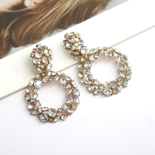 rhinestone statement earrings for women large circle crystal earrings fashion female dangle earing party wedding jewelry, Silver
rhinestone statement earrings for women large circle crystal earrings fashion female dangle earing party wedding jewelry, Silver