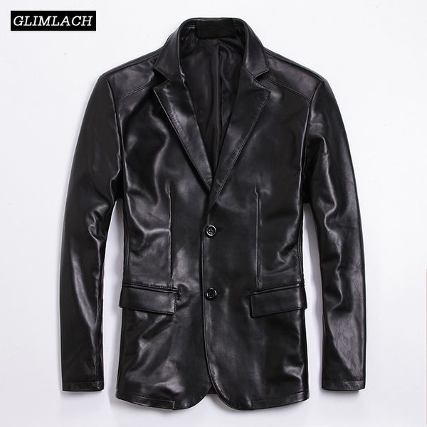 men's leather & faux designer men genuine blazer jackets slim fashion sheepskin suit coat natural business casual long jacket man, Black
men's leather & faux designer men genuine blazer jackets slim fashion sheepskin suit coat natural business casual long jacket man, Black