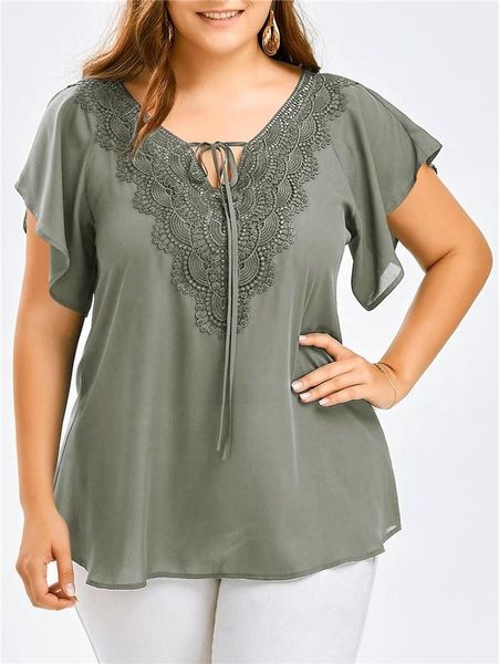 lace щитовые t shirt плюс размер v шеи с коротким рукавом свободные tshirt famale лето топ женщин, White
lace щитовые t shirt плюс размер v шеи с коротким рукавом свободные tshirt famale лето топ женщин, White